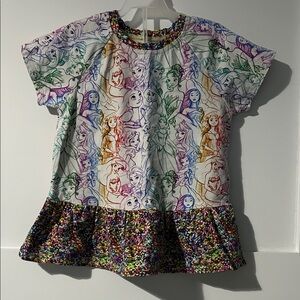 Girls Size 6 Disney Sketch Print Short Sleeve Tee